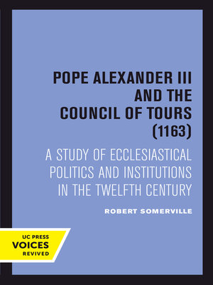 cover image of Pope Alexander III and the Council of Tours (1163)